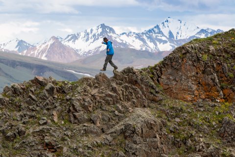 Alaska Reise - Mensch im Denali NP